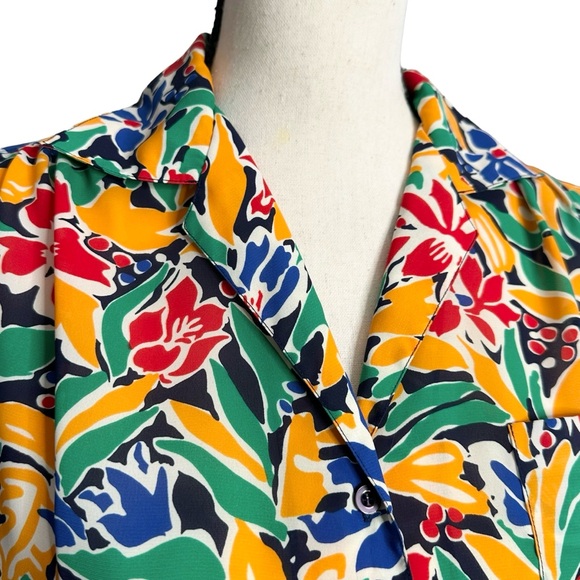 Stuart Randolph Blouse 10 Floral Vintage Button Down - Picture 2 of 7